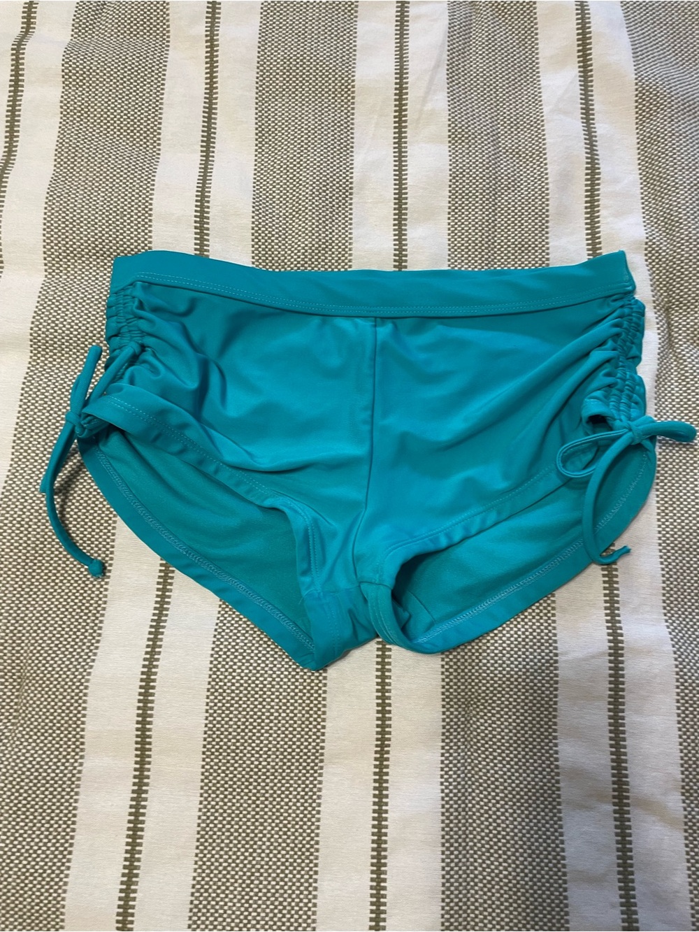Arizona Jean Company Teal Swim Boyshorts with Side Ties